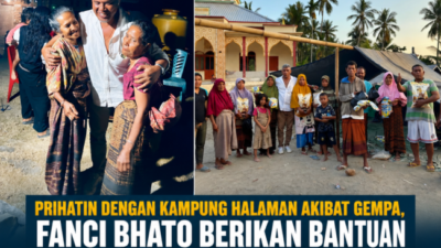 Prihatin dengan Kampung Halaman Akibat Gempa, Fanci Bhato Salurkan Bantuan untuk Warga Rajawawo Nua Mere